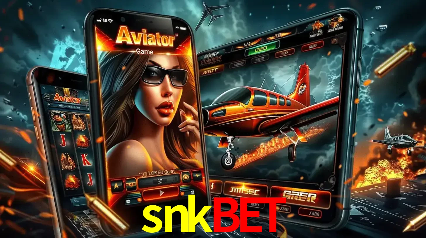 O popular jogo de apostas Aviator exibido em vários celulares e tablets, mostrando a interface emocionante e a ação de voo disponíveis para jogar agora no snkbet.