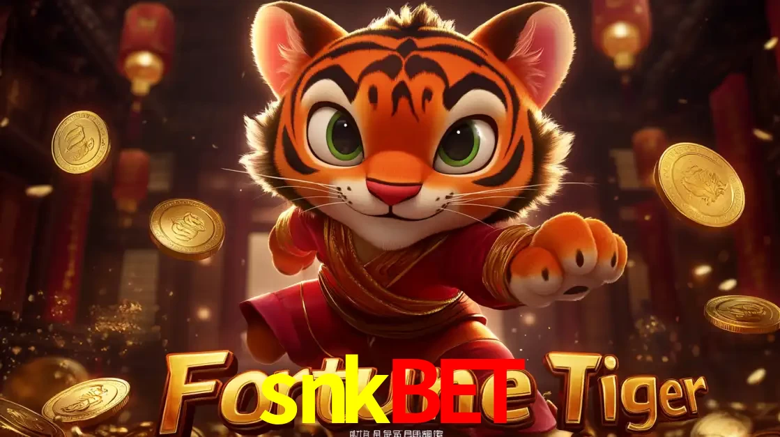 O carismático mascote do jogo de slot Fortune Tiger, um tigre fofo em pose de artes marciais, pronto para trazer sorte e multiplicadores de ganhos no cassino online snkbet.